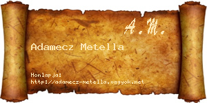 Adamecz Metella névjegykártya